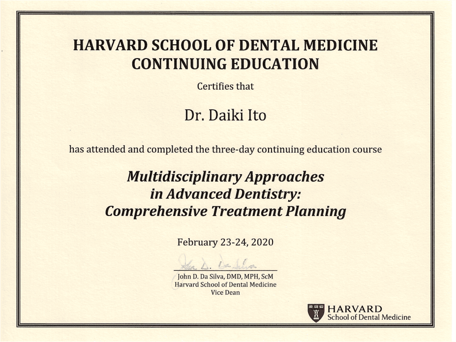 HARVARD SCHOOL OF DENTAL MEDICINE CONTINUING EDUCATION